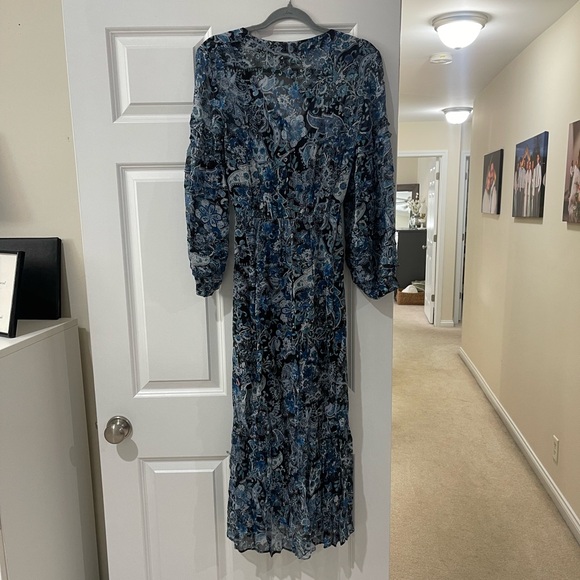 The Kooples Blue Cashmere Print Dress in Crepe Silk Muslin - NWT! - Picture 13 of 14